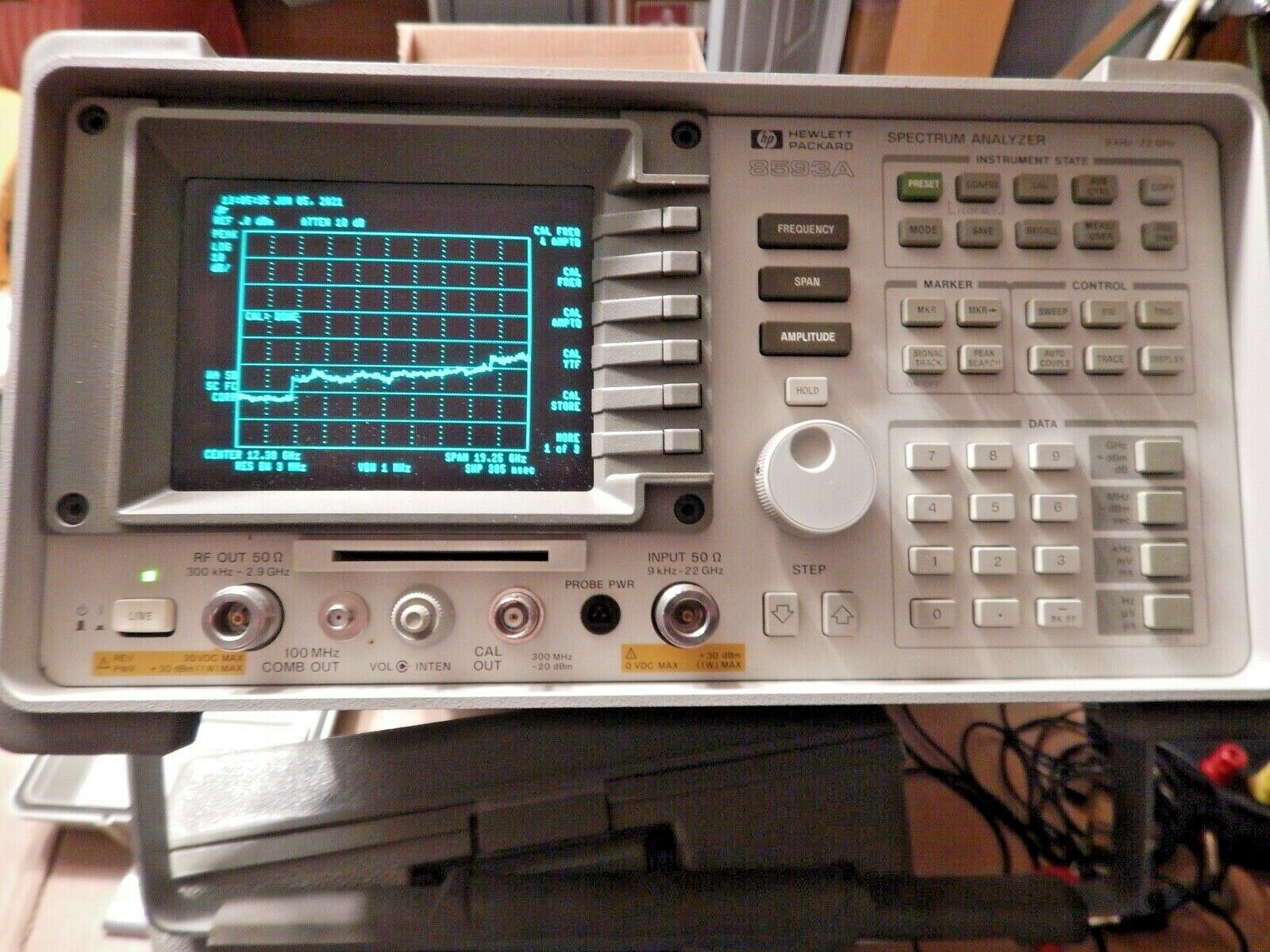 HP Agilent Keysight 8593A  9kHz - 22GHz  Spectrum Analyzer -Trac