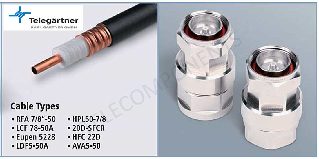 7/16" Din connector for 7/8" coaxial cable Telegartner