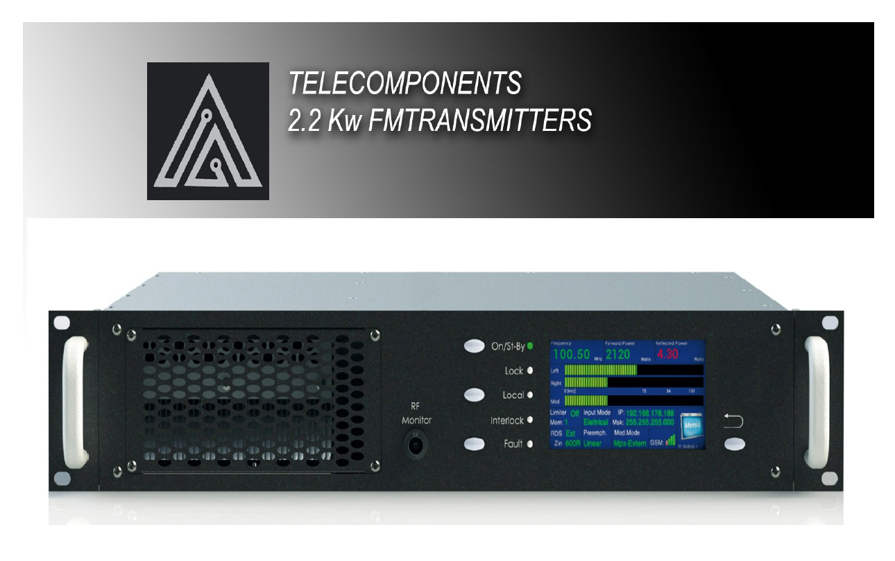 2.2 Kw TLDS2200 FM telecomponents transmitter