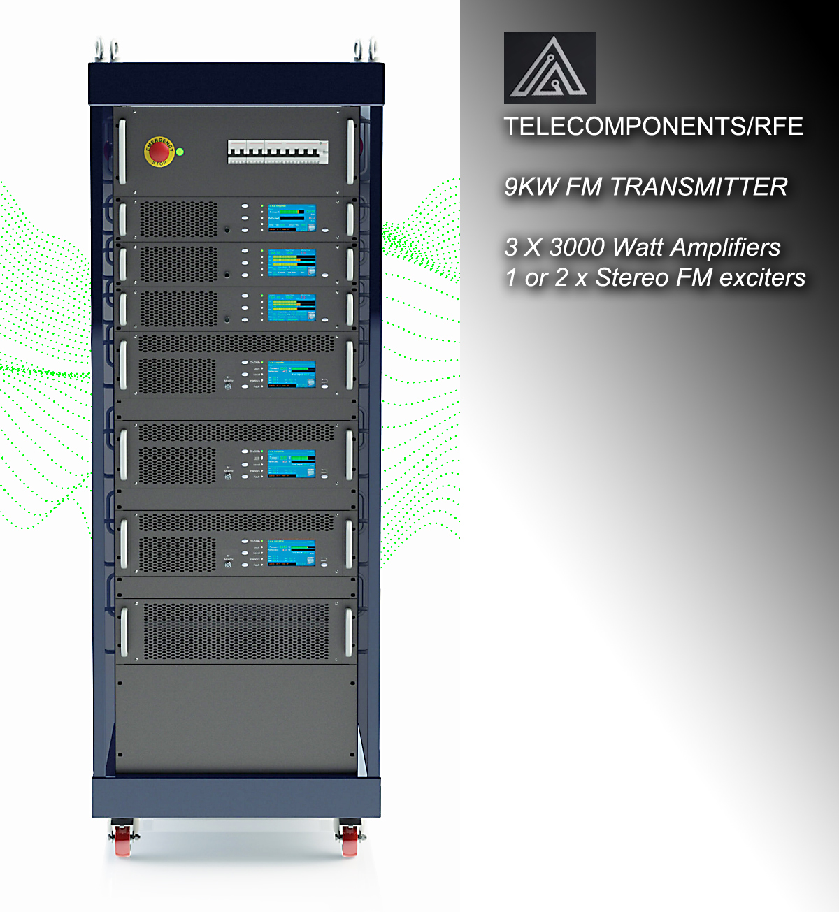 9 Kw TLDS/9000 FM Telecomponents transmitter